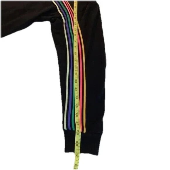 Pink Victoria's Secret Black Long Sleeve Striped Logo Hoodie Size XS - Picture 3 of 10